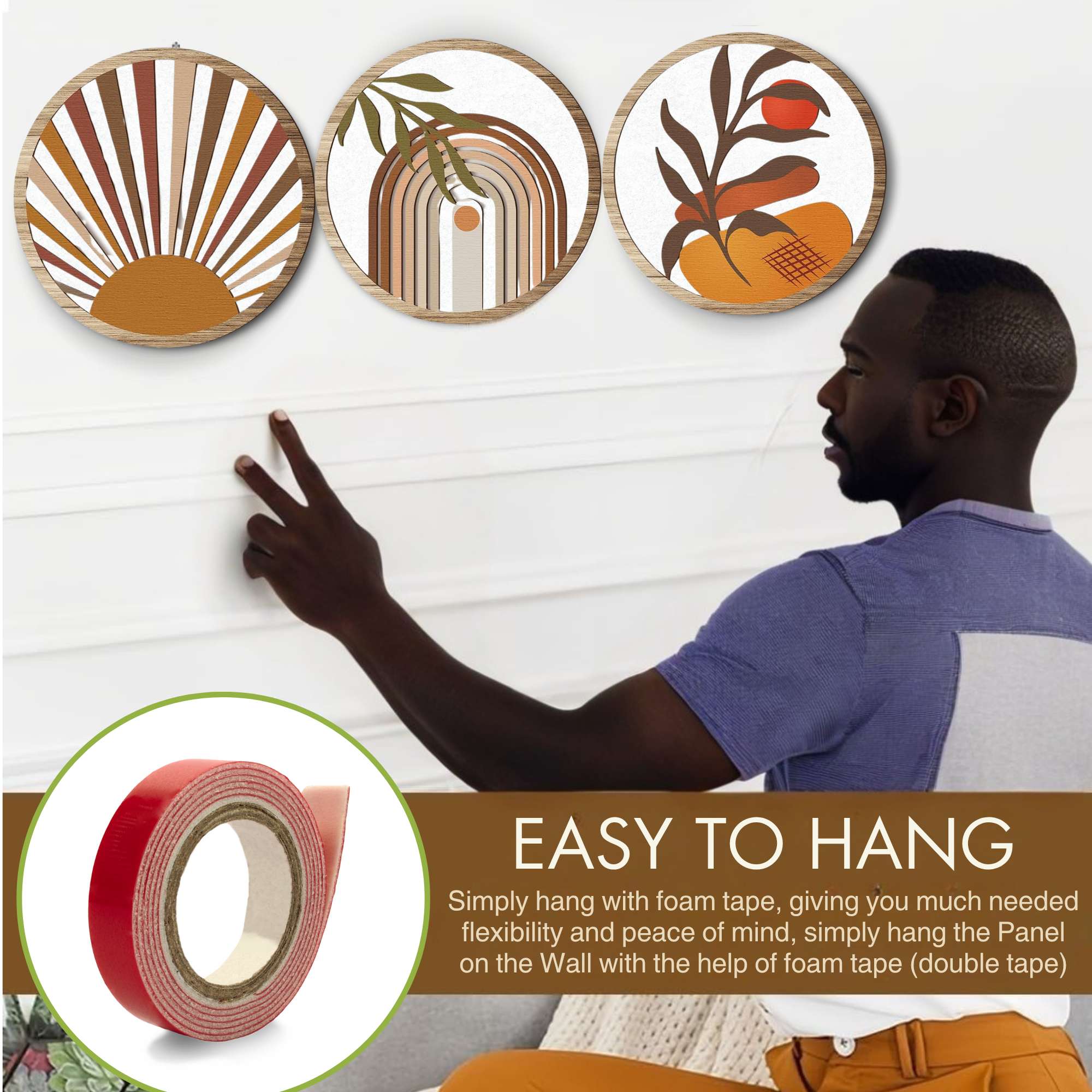 5 PCS Circle Wall Painting - Image 5